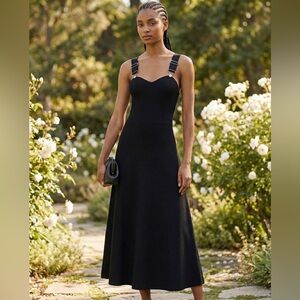 MOSCHINO JEANS Flared Knitted Midi Dress Small